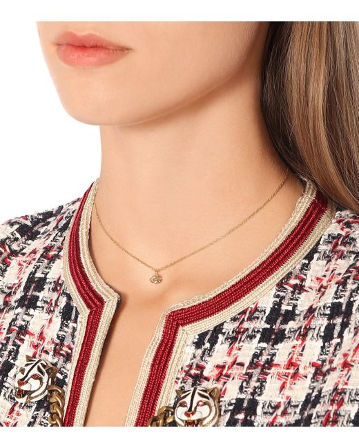 Gucci Double G 18kt Gold And Topaz Necklace In Metallic Lyst - Gucci Double G Pendant Necklace