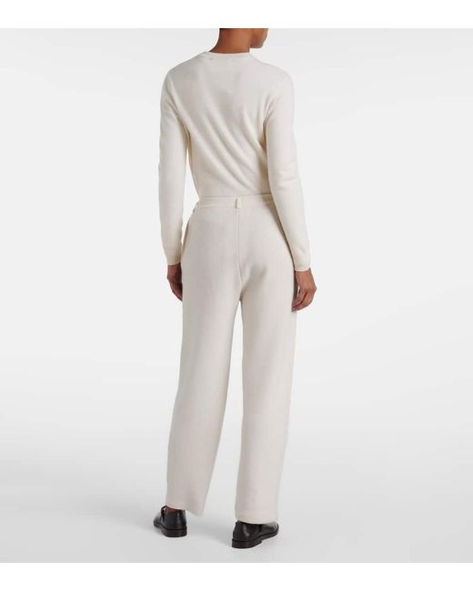 Pantalones Rectos Sonya De Cachemir Lisa Yang de color White