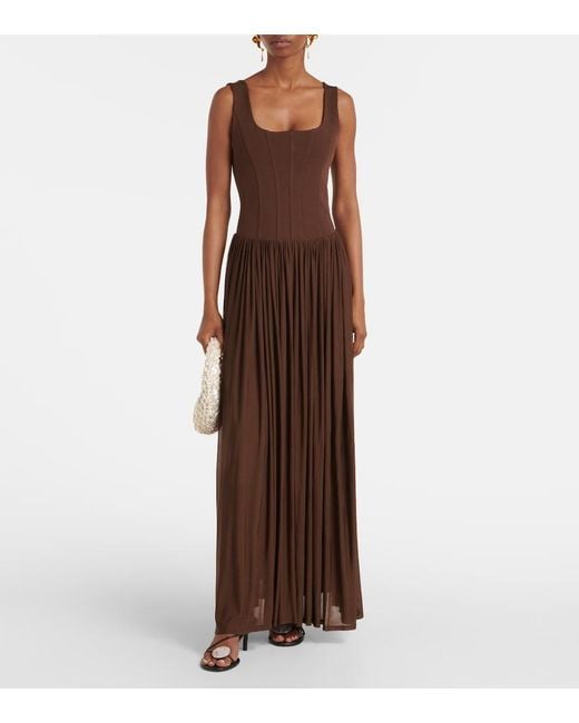 Jonathan Simkhai Brown Jamie Jersey Maxi Dress