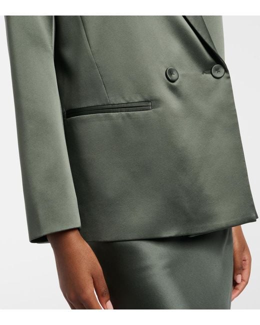 The Sei Green Double-Breasted Silk Blazer