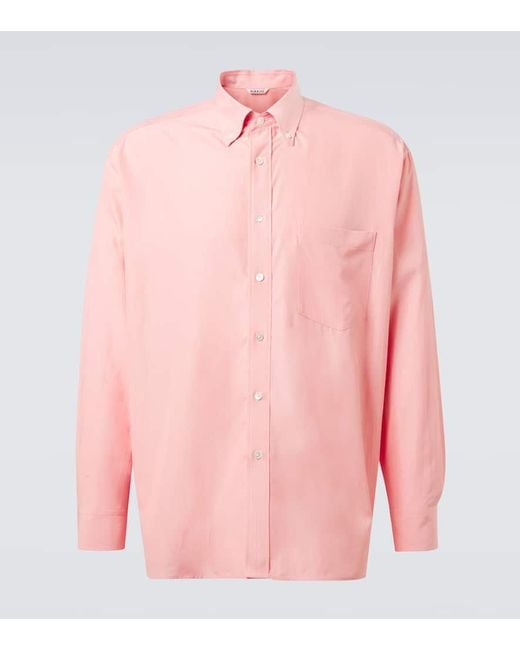 Camisa De Seda Auralee de hombre de color Pink