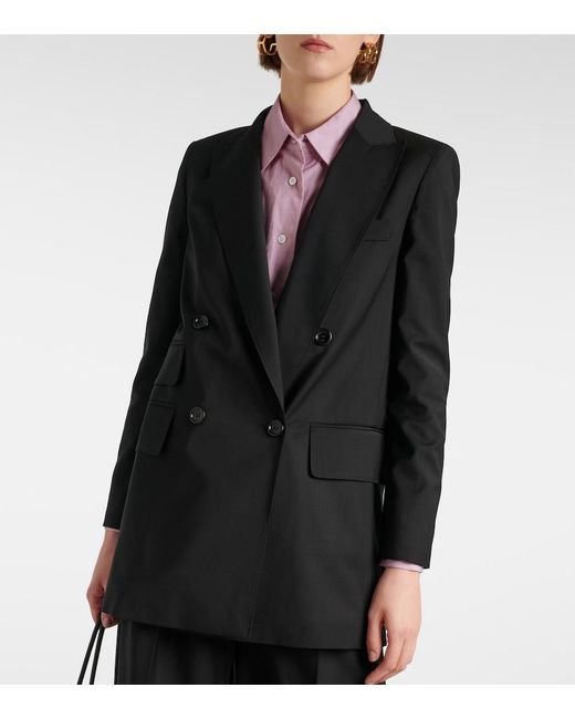 Max Mara Black Nebbie Virgin Wool Blazer