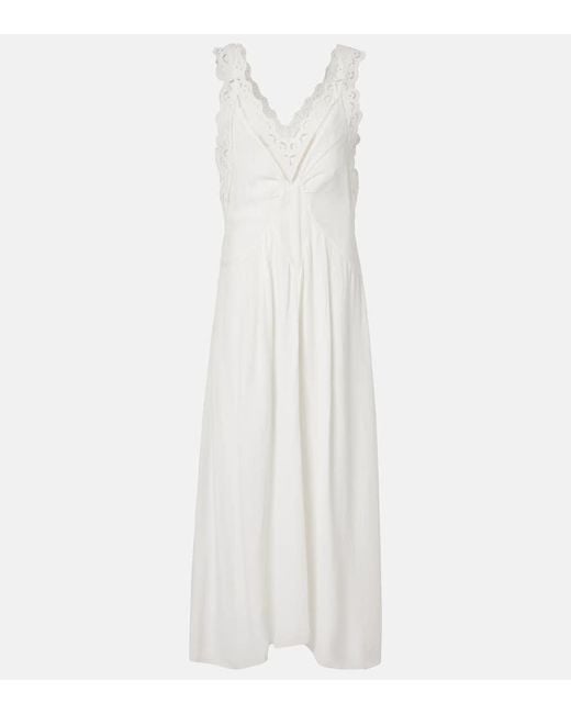 Isabel Marant White Freda Broderie Anglaise Maxi Dress