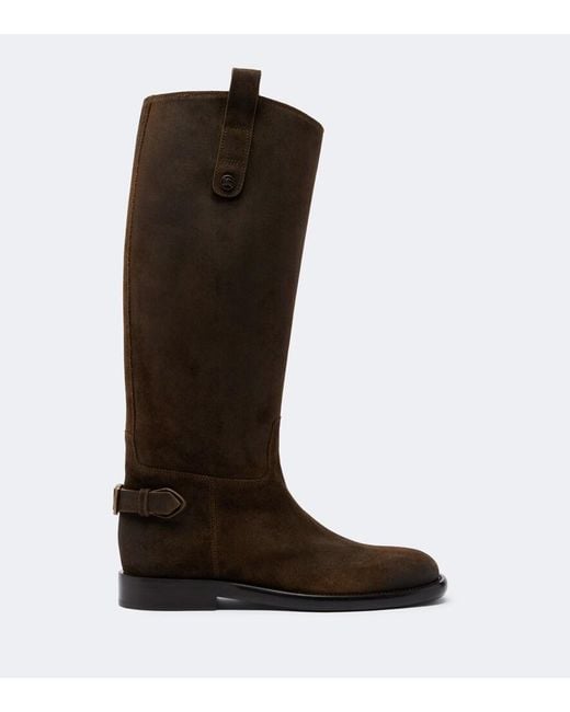 Burberry Black Suede Knee-High Boots