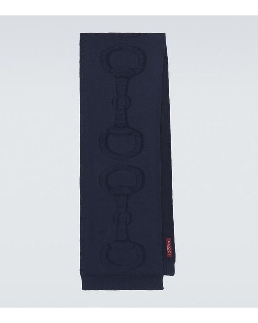 Sciarpa Horsebit di Gucci in Blue da Uomo