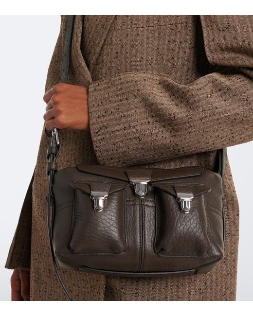 Lemaire Black Gear Mini Leather Shoulder Bag