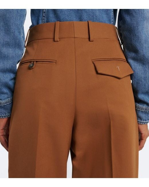 Tod's Brown Cotton Wide-Leg Pants