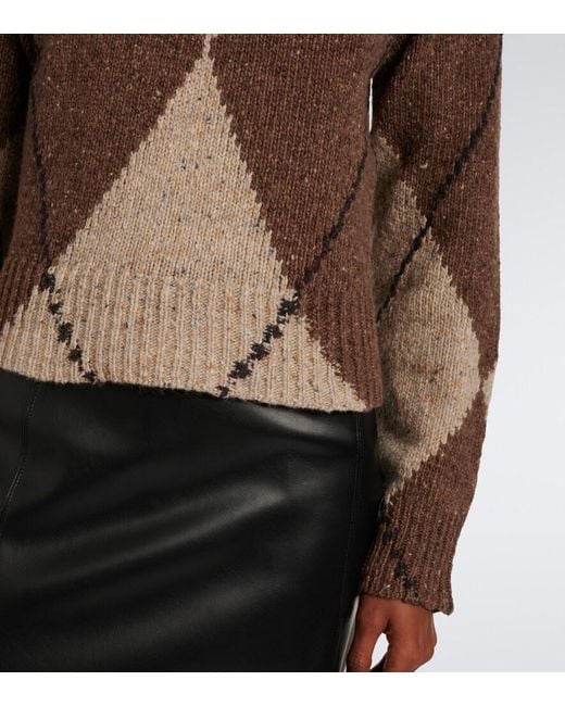 Altuzarra Brown Parish Argyle Wool And Alpaca Blend Sweater