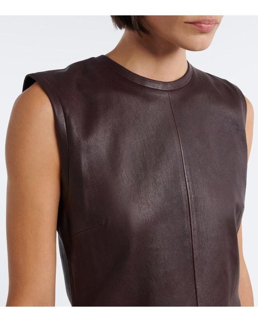 Stouls Brown Dollie Leather Minidress