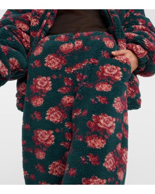 Magda Butrym Blue High-Rise Floral Teddy Straight Pants