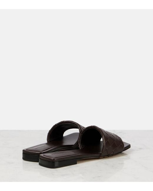Bottega Veneta Brown Parco Intrecciato Leather Mules
