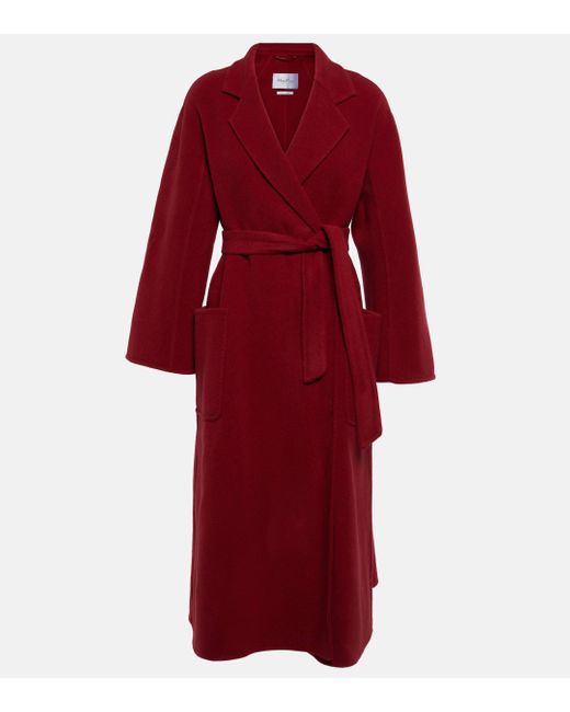 Max Mara Red Ludmilla Icon Cashmere Wrap Coat