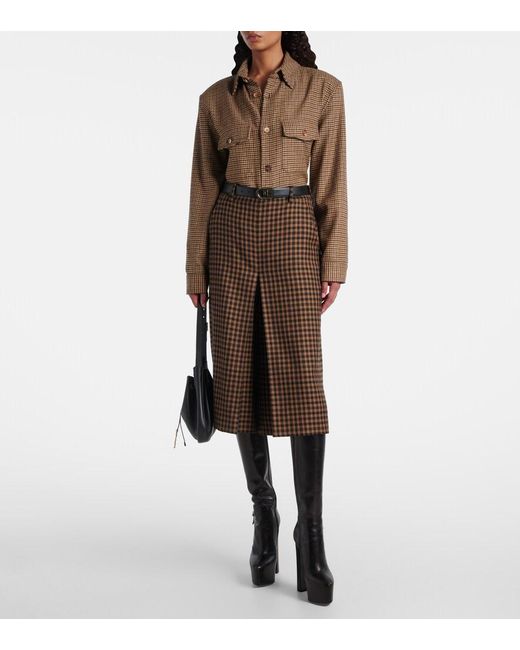 Saint Laurent Multicolor Puppytooth Wool Blend Overshirt