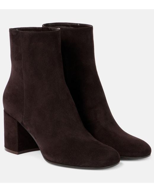 Gianvito Rossi Black Joelle 70 Suede Ankle Boots