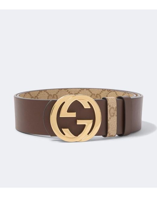Gucci Natural Gg Canvas Reversible Belt for men