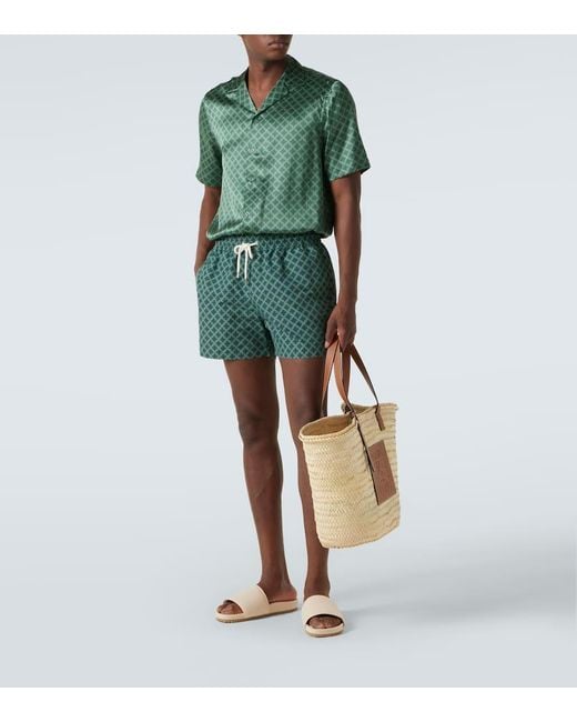 Frescobol Carioca Bedrucktes Hemd Roberto Aus Seide in Green für Herren