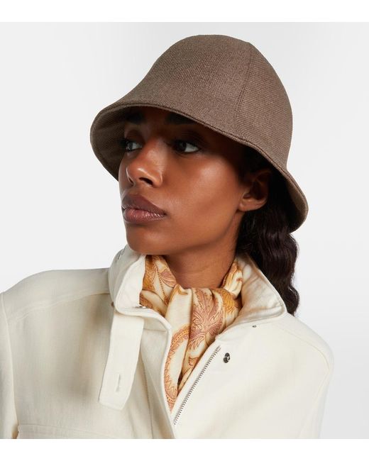 Loro Piana Brown Zaltana Cashmere And Silk Hat