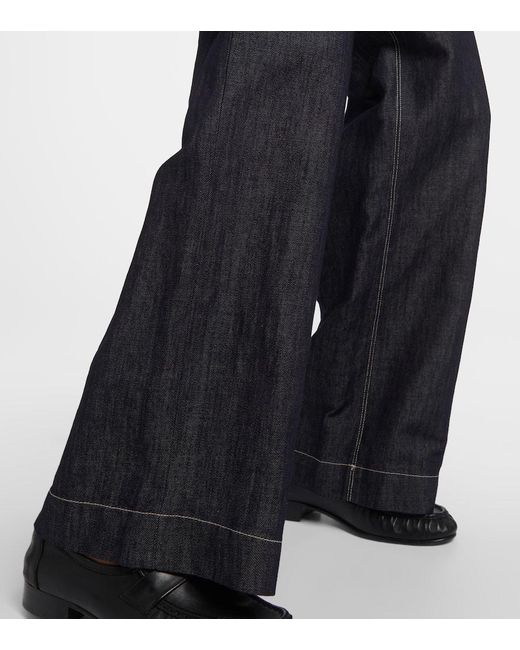Jeans a gamba larga Amerigo a vita media di Max Mara in Black