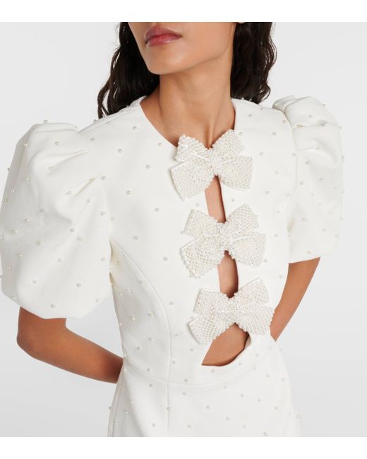 Rebecca Vallance White Bridal Ophelia Bow-Detail Minidress