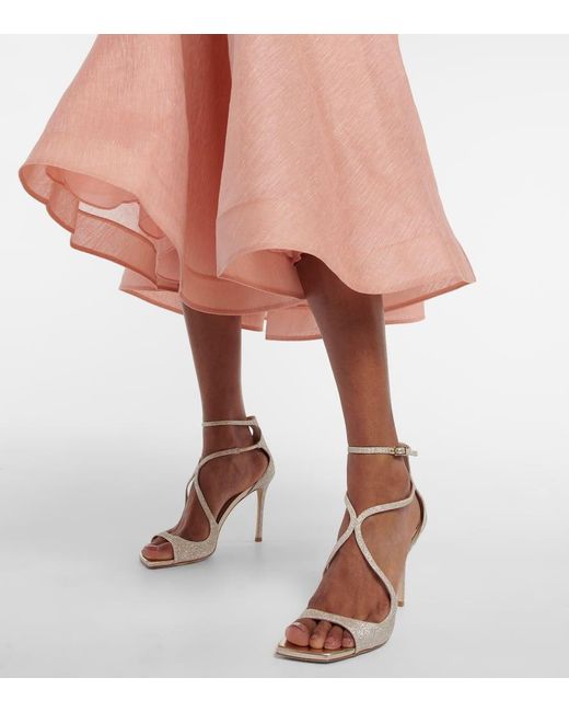 Jimmy Choo Metallic Sandalen Azia 95 Mit Glitter