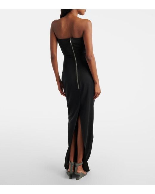 Rick Owens Black Wool-Blend Bustier Gown