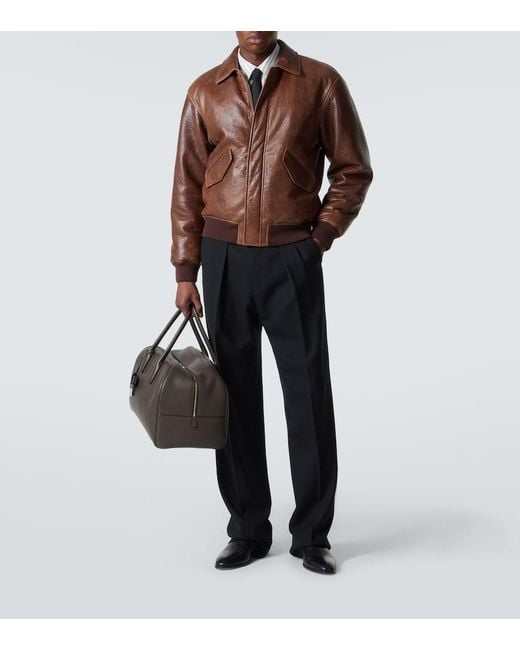 Saint Laurent Black Bowling Small Leather Duffle Bag for men