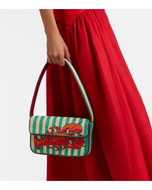 Borsa A Spalla Tommy Con Perline di Staud in Red