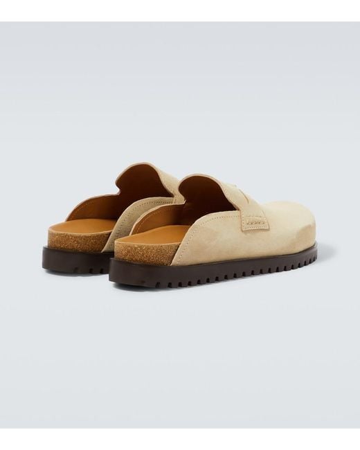 Versace White Medusa Suede Clogs for men