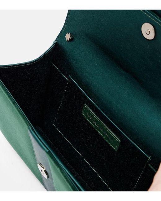 Manolo Blahnik Green Capri Embellished Velvet Clutch