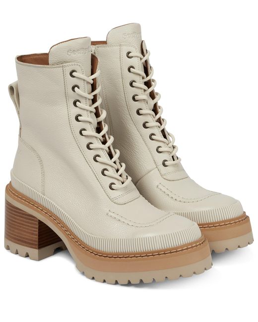 see by chloé mahalia suede platform combat boots