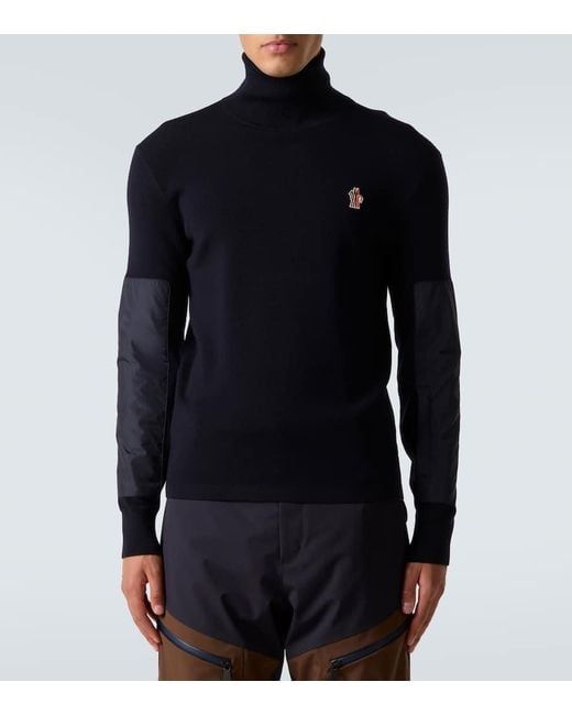 Moncler Blue Apres Ski Wool-Blend Ski Top for men