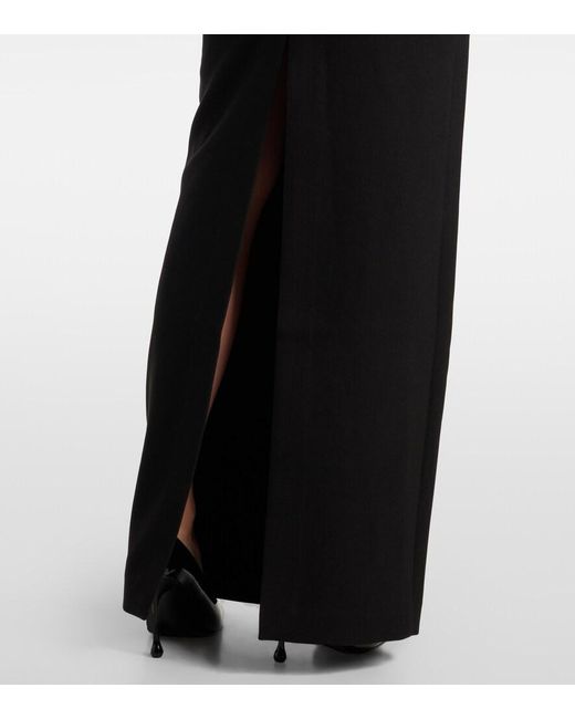 Roland Mouret Black Embellished Crepe Gown