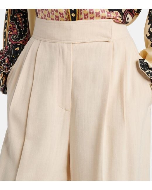 Etro White High-Rise Wide-Leg Pants