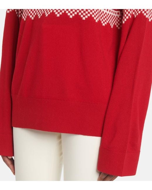 Perfect Moment Red Intarsia Wool Sweater