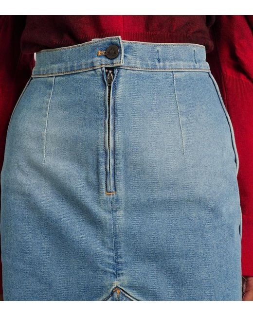 Vivienne Westwood Blue Orb Denim Pencil Skirt