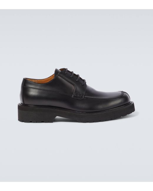 Dries Van Noten Black Leather Derby Shoes for men