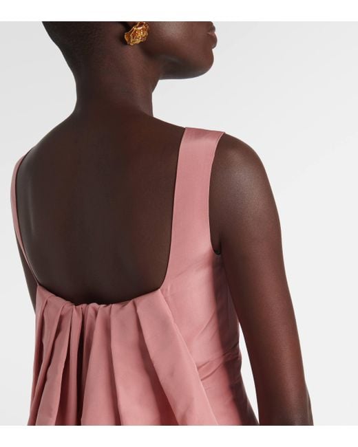 Oscar de la Renta Pink Caped Silk Faille Gown