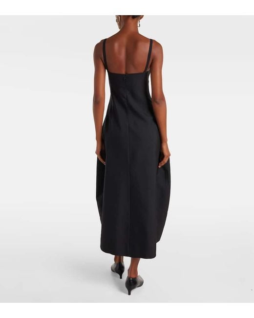 Vestido Midi De Gabardina Jil Sander de color Black