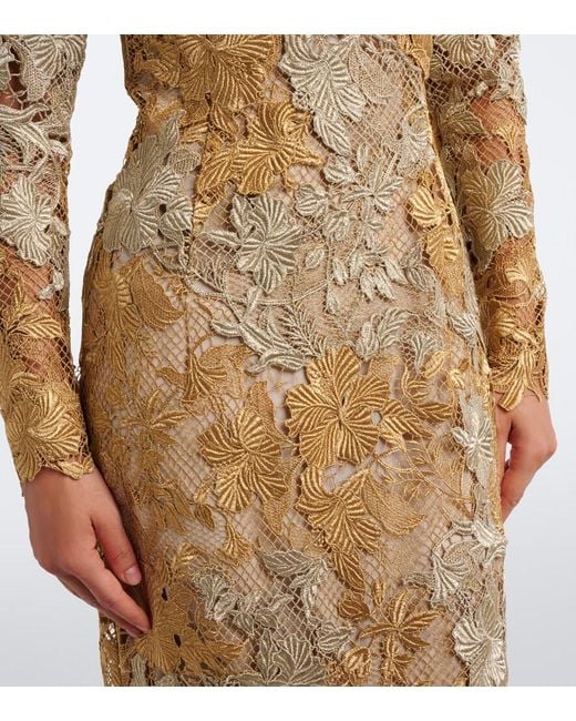 Oscar de la Renta Natural Guipure Lace Gown
