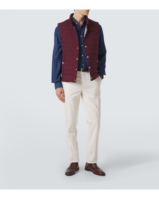 Brunello Cucinelli Blue Denim Shirt for men
