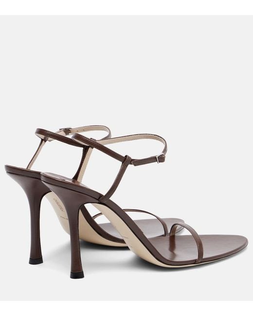 Christen White Double Strap 95 Leather Sandals