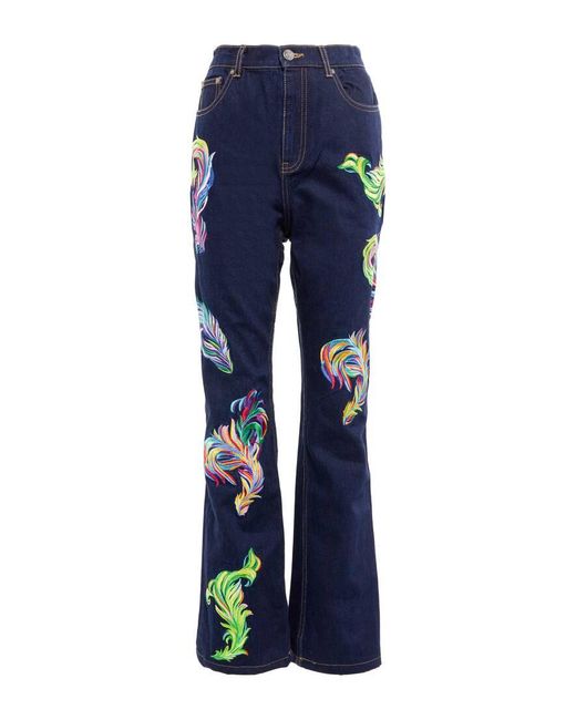 Area Blue High-Rise Straight Jeans