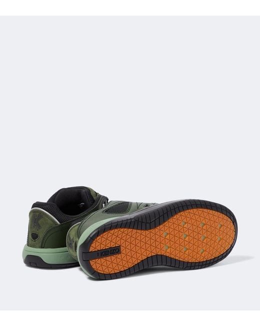 KENZO Green Pxt Leather Sneakers for men