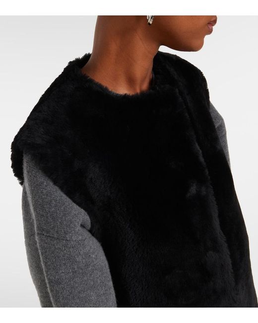 Totême Black Shearling Vest