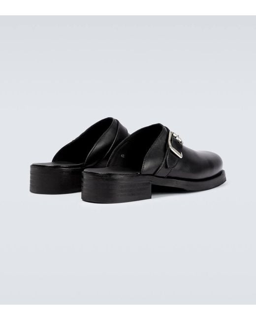 Our Legacy Black Camion Leather Mules for men
