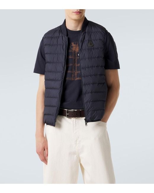 Moncler Blue Froissel Quilted Down Vest for men