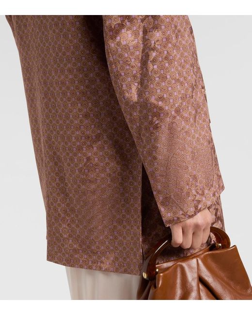 Dries Van Noten Brown Printed Blazer