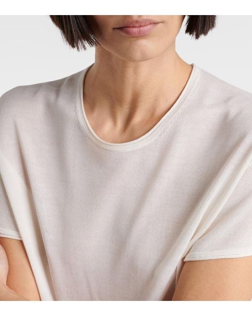 Totême  White T-Shirt Aus Seide