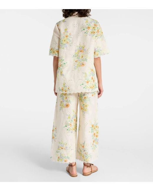 Chemise Juliette En Lin A Fleurs ALÉMAIS en coloris Metallic