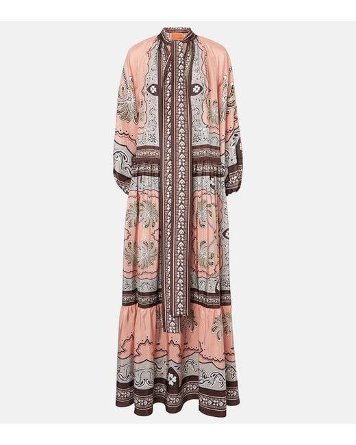 LaDoubleJ Multicolor Athena Printed Silk Maxi Dress